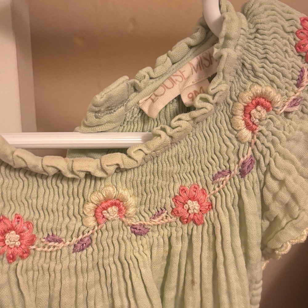 Green Ruffled Kids One Piece - Picture 2 of 5